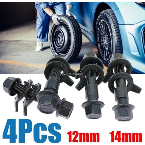 4Pcs 14mm 12mm Steel Car Four Wheel Alignment Adjustable Camber Bolts 10.9 Intensity