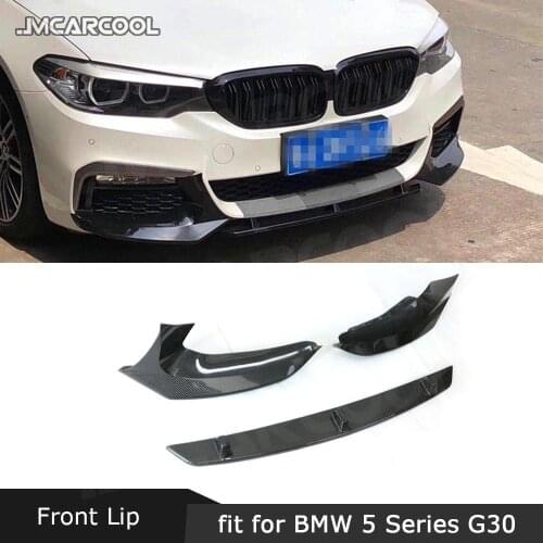 5 Series Carbon Fiber Front Lip Splitters for BMW G30 G31 G38 M Tech M Sport 2017 2018 2019 Head Bumper Trim Aprons 3 PCS/Set