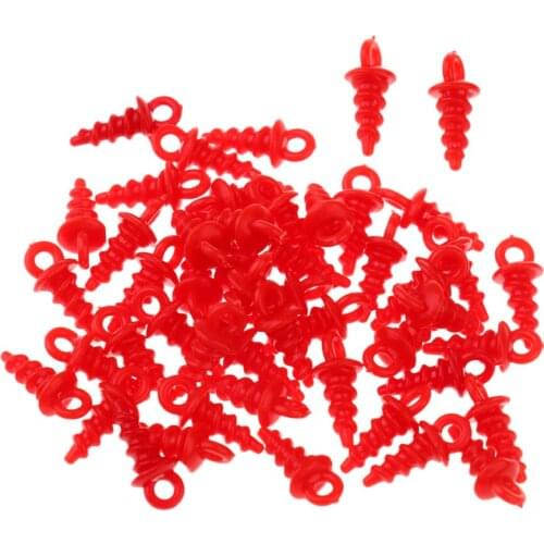 50 Pcs Plastic Bait Screws 11mm Plastic Carp Fishing Terminal Rig Tackle Ups Lure for Saltwater Freshwater