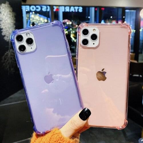 Clear Airbag Shockproof Phone Case For iPhone 12 Mini 11 Pro XS Max XR 6 6s 7 8 Plus SE 2020 Soft Silicone Anti Knock Cover