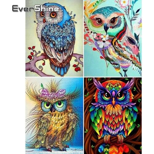 Evershine DIY Diamond Embroidery Sale Owl Cross Stitch Diamond Painting Full Square Birds Rhinestone Pictures Diamond Animals