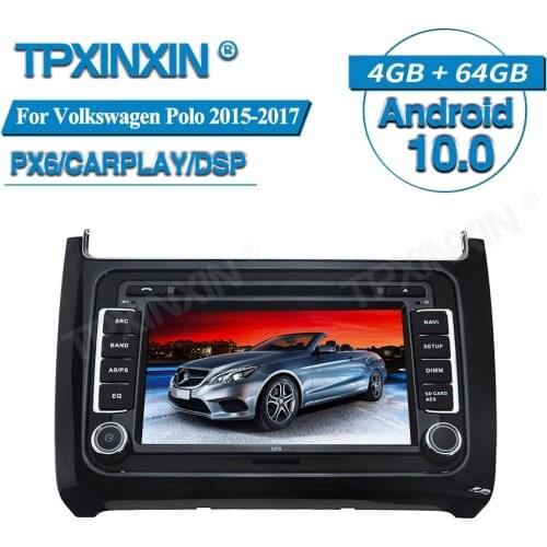 4+64G For Volkswagen Polo 2015-2017 Android Car Multimedia Player GPS Navigation Audio Stereo Screen DVD Head Unit Tape Recorder