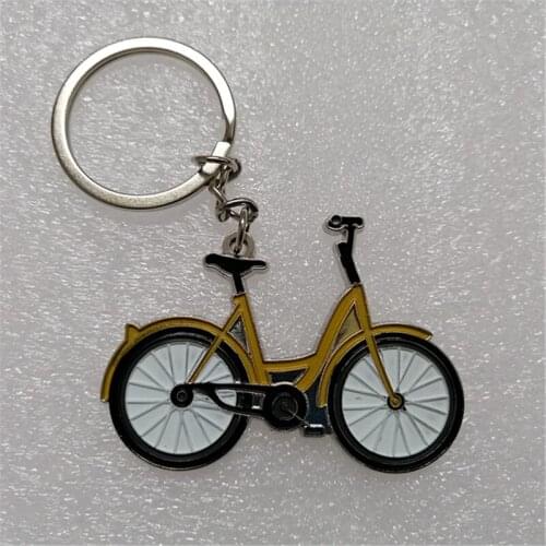 1 piece YELLOW COLOR MOBILE BIKE BICYCLE KEYCHAIN KEYRING KEY CHAIN RING Men Keychain Purse Bag Decor Pendant
