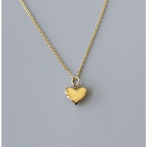 Amaiyllis 18K Gold Retro Peach Heart Clavicle Chain Necklace Pendant Gold Long Necklace For Lovers Collar Jewelry Gift