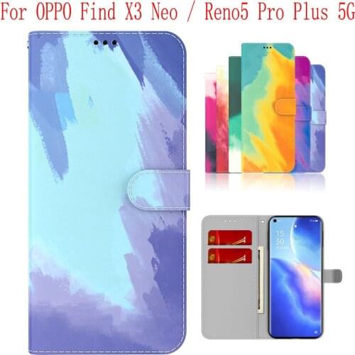 Sunjolly Case for OPPO Find X3 Neo Reno5 Pro Plus 5G Wallet Stand Flip PU Phone Case Cover coque capa Case Cover