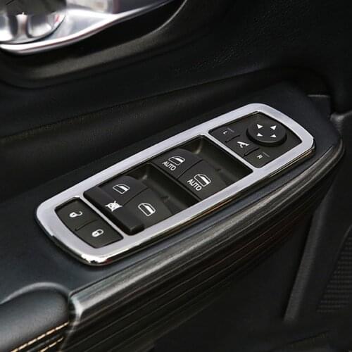 For Dodge Dart 2013-2017 ABS Chrome Interior Door Window glass Lift Control Switch Panel Cover Trim car accessories styling 4pcs