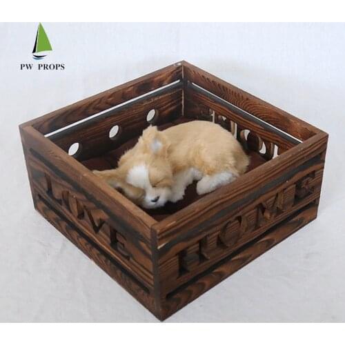 Kennel pet nest dog house cat litter size solid wood dog pet Cat Wooden Bed Soft Warm Bed House Nest Comfortable