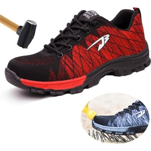 Breathable Mesh Steel Toe Cap Work Shoes Boots Men Outdoor Anti-slip Steel Puncture Proof Protetive Safety Shoes Sneaker