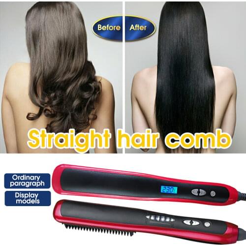 Straight Hair Comb LCD Display Multifunctional Hair Comb Brush Beard Straightener Electric Hot Styling Tool Beard Hot Brush