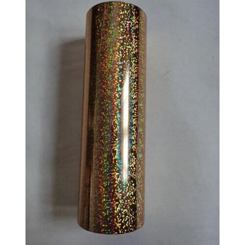 Hot stamping foil holographic foil gold color little square point pattern hot press on paper or plastic 21cm x120m