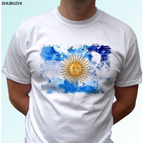 Printed T-Shirt Men Argentina Flag - White T Shirt Top Country Design - Mens Womens Kids Baby Sizes O-Neck T Shirt sbz8034