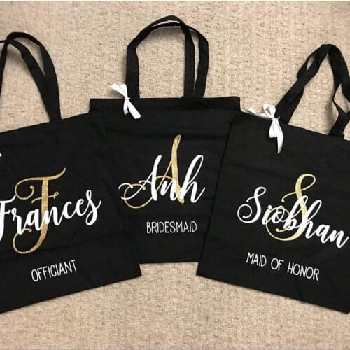 Personalise monogram Bridesmaid Tote Bags -Wedding Tote Bags - Bridal Party Gifts - Wedding Gift - Custom any name Tote Bag