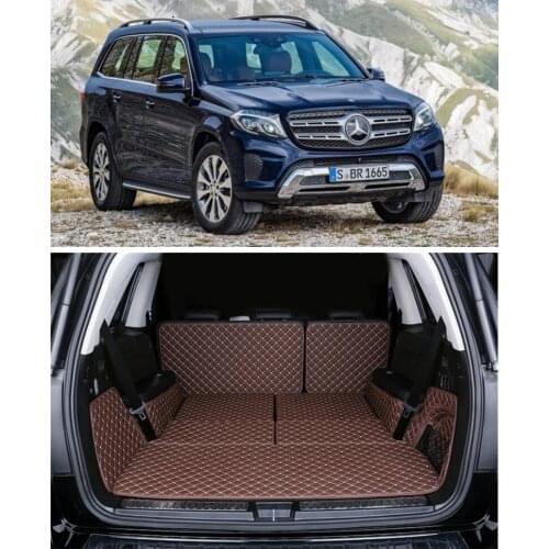 For Mercedes-Benz GLS Class X166 GLS63 350 450 550 2016-2019 High Grade Full Rear Trunk Cargo Mat Tray Liner Protector Foot Pad