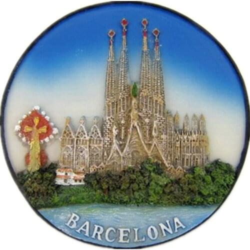 New Arrive Barcelona Holy Family Cathedral Gaudi Fridge Magnet Spain Tourism Souvenirs Refrigerator Magnetic Sticker