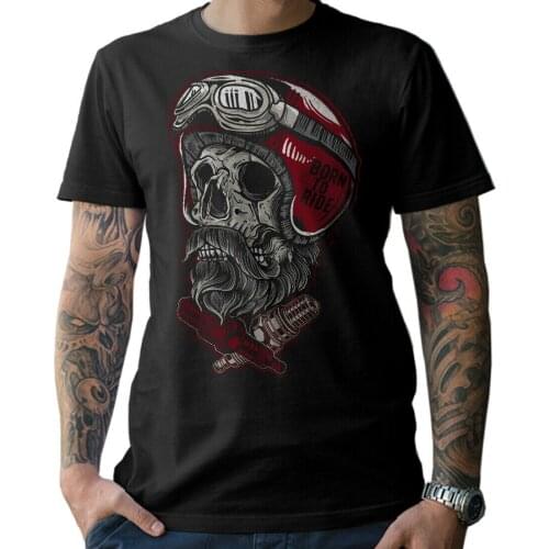 Biker Skull Helmet Beard Motorcycle Chopper Screwdriver Bit MC Mens T-Shirt Summer Cotton Short Sleeve O-Neck T Shirt New S-3XL