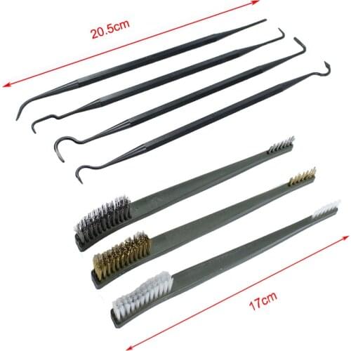 Nylon 7pcs/Set(3pcs Steel Wire Brush+4pcs Nylon Pick) Steel-Wire-Brush Gun Cleaning-Tool Universal-Gun Pistol Tactical-Rifle