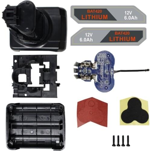BAT411 BAT420 Li-ion Battery Plastic Case Shell Box PCB charging Protection Board Label For Bosch 10.8V 12V BAT412A BAT413A