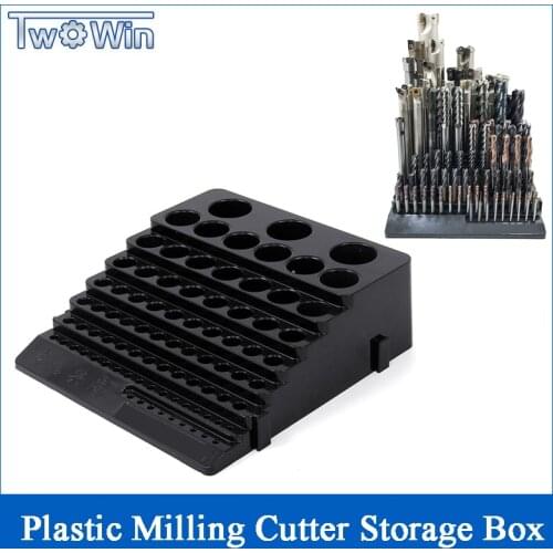70x220x200mm 85 Holes Plastic Milling Cutters Storage Box Tap Reamer Turning Tool Holder Drill Bits Storage CNC Lathe Tool