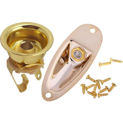 Electric Guitar Jack Plate with Boat Style Jack Jackplate Screws for Fender ST SQ Guitar