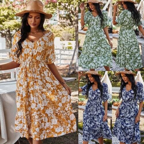Printed Dress Spring And Summer New 2021 Long Swing Dress