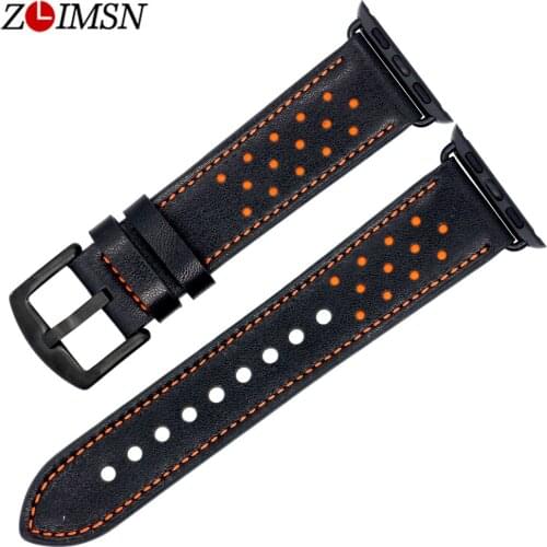 ZLIMSN new design genuine leather watchbands watch accessory bracelet Suitable for apple watch band 38mm 42mm series 1 & 2
