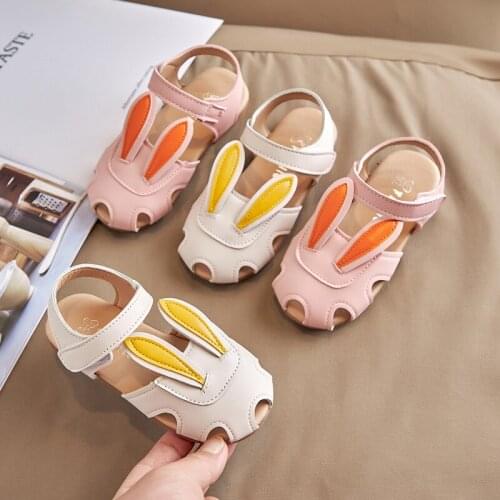 Children Velcro Casual Shoes Kids Girl Boy Bunny Pattern Sandals Toddler Breathable Flat Shoes Baby Cute Shoes 2 3 4 5 6 7 8 9 Y
