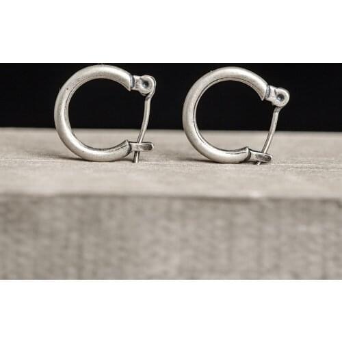 925 Sterling Silver Bullet Hoop Earrings Women Circle Punk Earrings Vintage Party Wedding Jewelry Gifts for Girls Women Jewelry