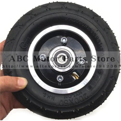 Electric Scooter Tyre With Wheel Hub 8" Scooter 200x50 Tyre Inflation Electric Vehicle Aluminium Alloy Wheel Pneumatic Tire