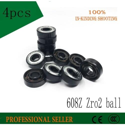Free shipping 4pcs 608 Zro2 Hybrid Ceramic 608 Inline Skate Bearing 608Z Abec11 for Skateboard Speed Skate Roller Hand Spinner