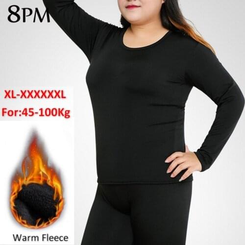 Thermal Underwear Sets Ultra Soft Plus Size Elastic Fleece Lined Two Piece Womens Winter ouc053a