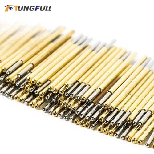 TUNGFULL P100-J1 Dia 1.36mm 180g Gold Plated Spring Test Probe Pogo Pin Wholesale 100pcs Practical Spring Test Probes