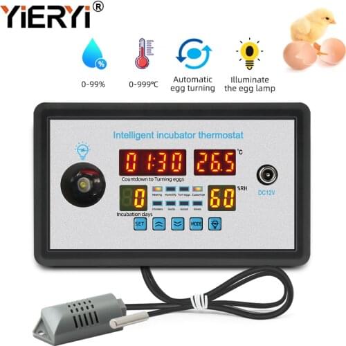 Yieryi New Smart Thermostat Digital ZFX-W9002 Thermostat Temperature Humidity Control Incubator 360 Automatic Egg Turning 12V