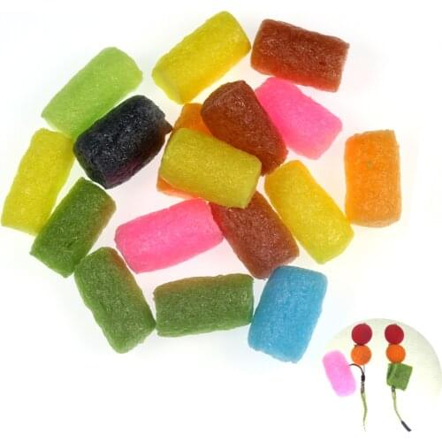 1Bag Over 120pcs Colored Carp Fishing PVA Nuggets Water-soluble Pop UP Foam for Zig Rig Weed Rigs