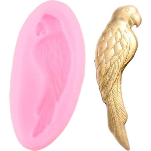 3D Parrot Bird Silicone Mold Fondant Cake Decorating Tools Cupcake Topper Mould Candy Resin Clay Chocolate Gumpaste Moulds