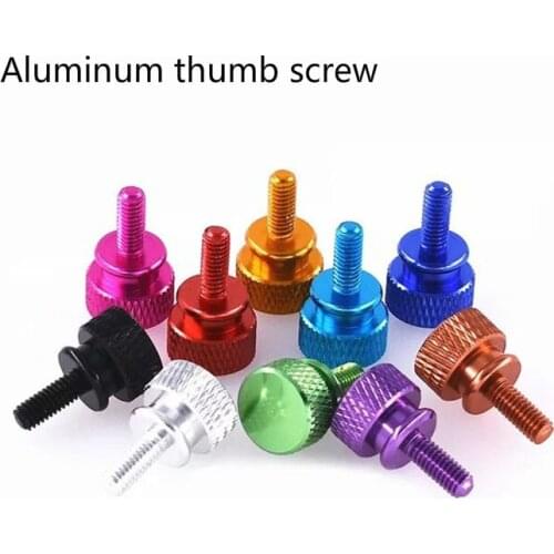 4pcs M3 Aluminum step thumb screw Computer case Screw Knurled Hand Screws anodized10 colors