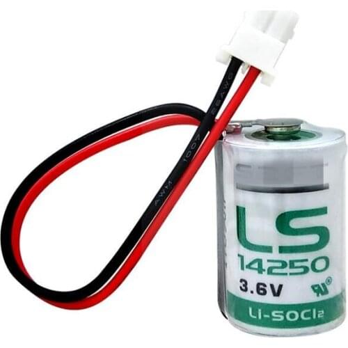 50pcs/lot New Original LS 14250 LS14250 14250 3.6V 1/2 AA 1/2AA primary battery LS14250 PLC Lithium Battery With Plug