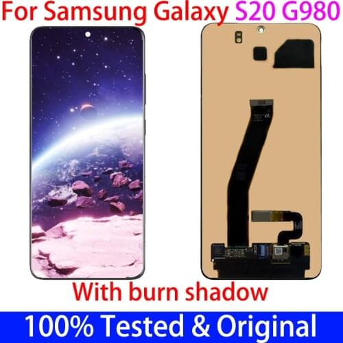 6.2" Original LCD For Samsung Galaxy S20 G980 G980F G980F/DS Display and Touch Screen Digitizer with Frame With a line Part