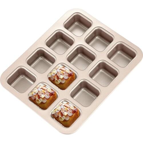 Nonstick Mini Cheesecake Pan 6/12 Cup Metal Square Cake Muffin Oven Form Mold for Baking Bakeware Dessert Tool