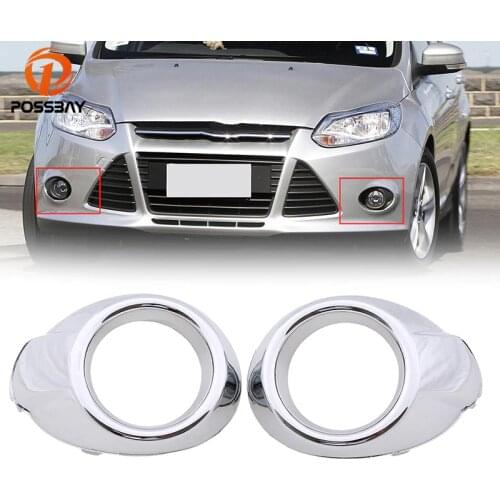 POSSBAY Car Bumper Front Fog Light Lamp Cover Grille for Ford Focus Sedan/Hatchback/Turnier DYB 2011-2014 Pre-facelift