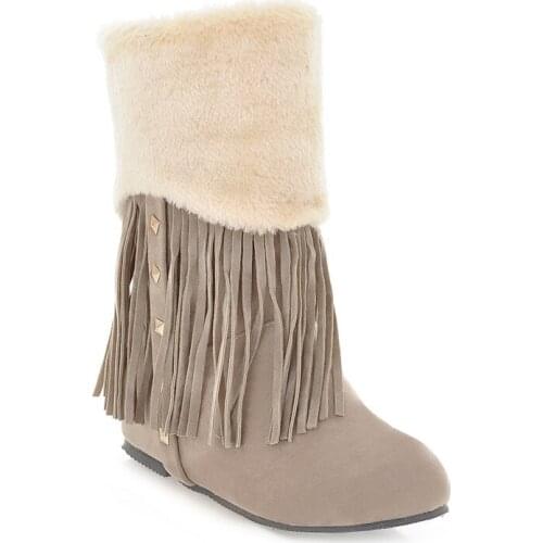 Big Size 9 10 11 boots women shoes ankle boots for women ladies boots shoes woman winter Tassel pendant willow sleeve