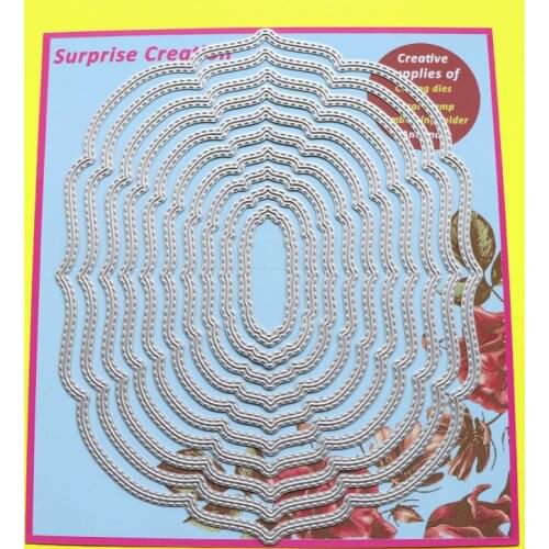 Large Cutting Dies Fancy Edge Oval Scrapbook Cardmaking Paper Craft DIY Metal Stencil Surprise Creation