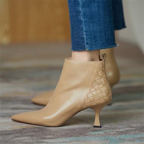 2021New Women Sexy Pointed Toe Ankle Boots Zipper Brand Autumn Wedding Party Shoes Woman Ladies Fashion Short Boots