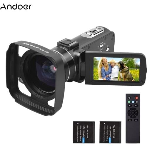 Andoer 2.7K Ultra HD Digital Video Camera DV Camcorder 36MP 16X Zoom 3-inch Rotatable LCD Touch Screen IR Night Vision Motion