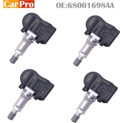 4 Pieces Tire Pressure Sensor TPMS 68001698AA 68001698AB 56029527AA 68078768AA for Jeep Chrysler Dodge Volkswagen 433MHz