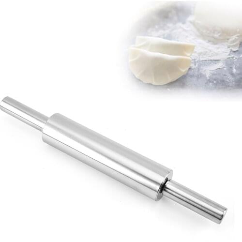 Length Rolling Pin Stainless Steel Fondant Rolling Pin Cake Roller Dough Rolling Pin Bakeware Tools 38.5cm For Kitchen