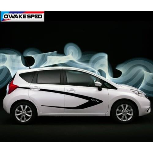 Racing Sport Stripes For Nissan Note NISMO S POWER 2014-2017 Car Styling Door Side Sticker Auto Body Decor Vinyl Decals