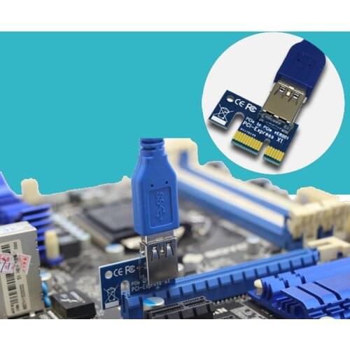 Hot Selling USB 3.0 PCI-E Extention Cable Flex Ribbon 1X To 16X Riser Card Adapter Power with SATA 6pin Card Adapter for Mining
