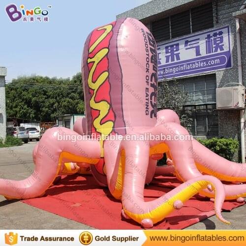 Custom made 8x4 meters inflatable hot dog type octopus for decoration / adverising octopus model balloon toys for sale