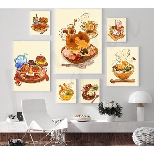 Delious Food Rice and Ramen Art Canvas Painting Nordic Posters and Prints Wall Pictures for Kitchen Room Decor