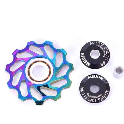 MTB Road Bike Ceramic Pulley Aluminum Alloy Rear Derailleur 11T 13T Guide Cycling Ceramics Bearing Jockey Wheel
